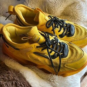 3/$20 Vibrant Yellow Kids Sneakers with Black Details